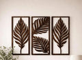 Tropical Leaf Triptych Wall Art – Set of 3 Wooden Panels