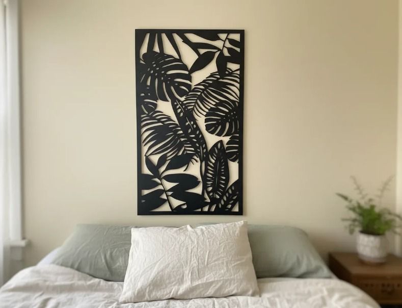 Tropical Leaf Wall Art – Laser Cut Wood Panel | UAE Home & Airbnb Decor