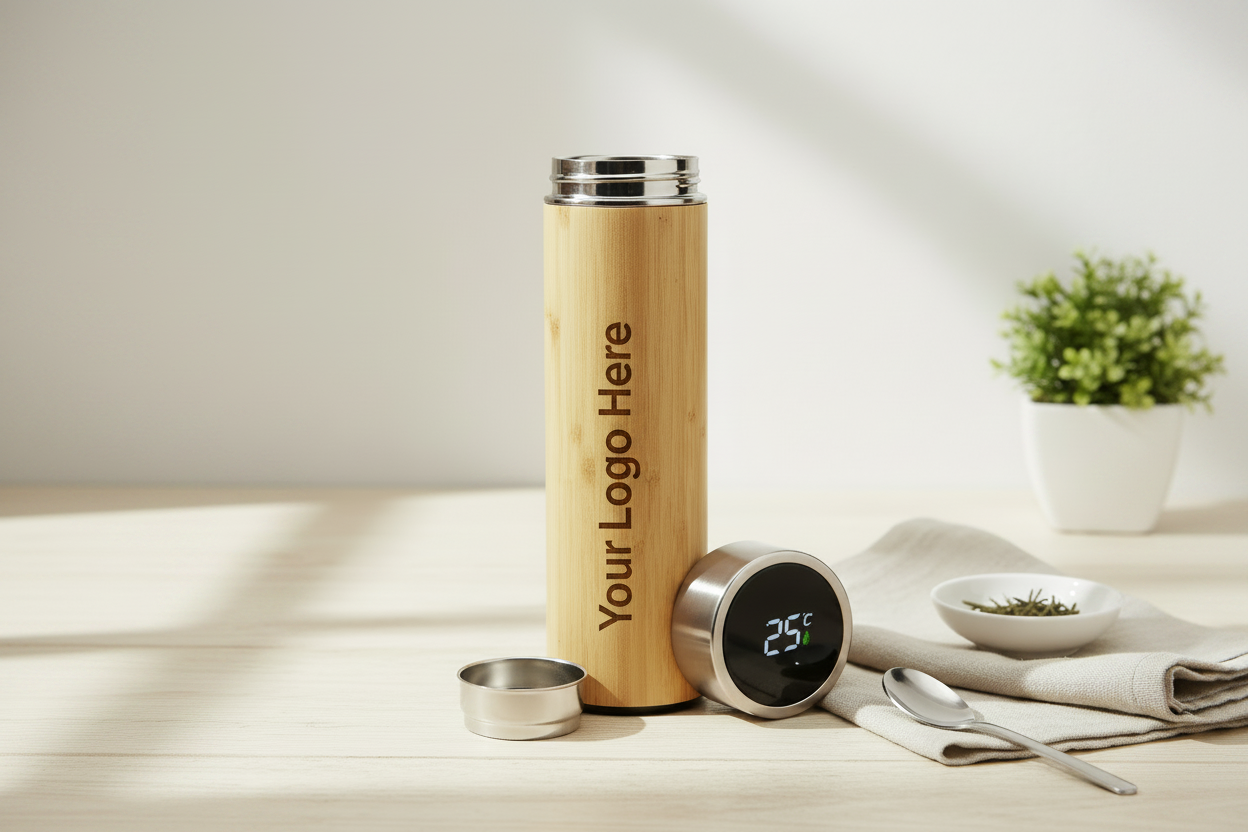Bamboo Flask – Your Logo Here Engraved