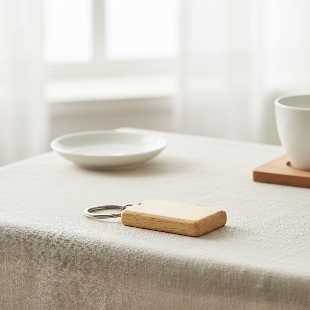 Bamboo Keychain No Plate - Light Table