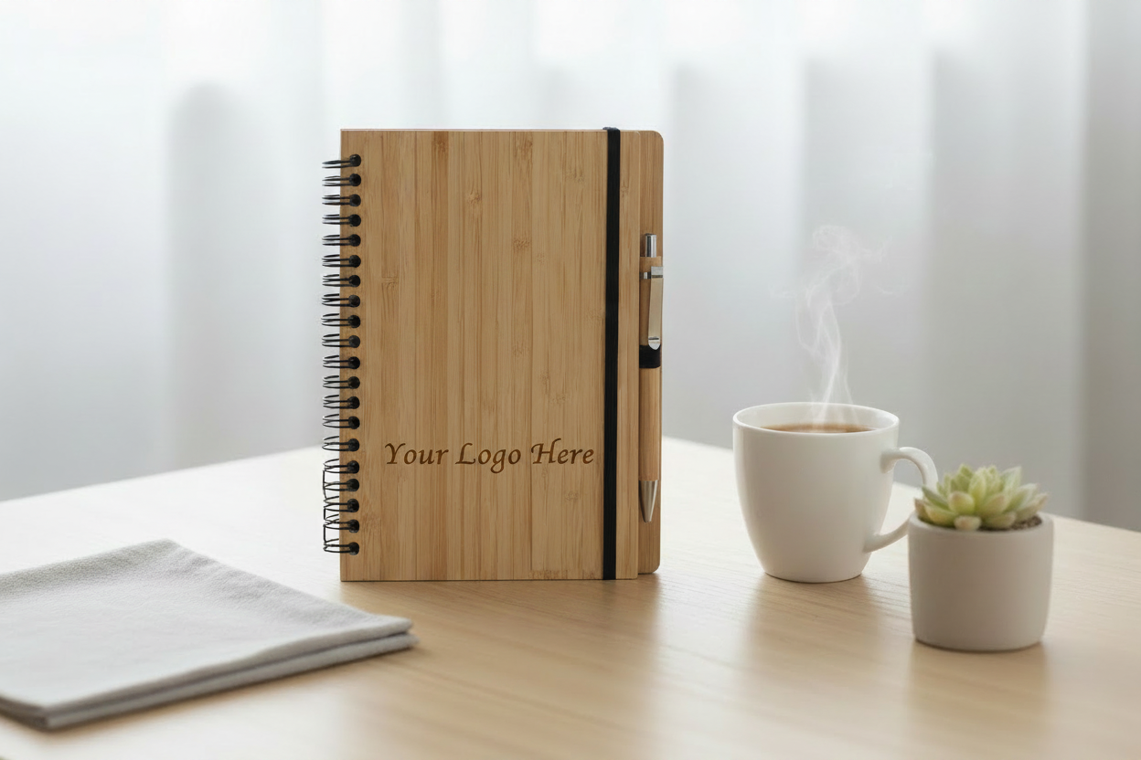 Bamboo Notebook Desk Scene