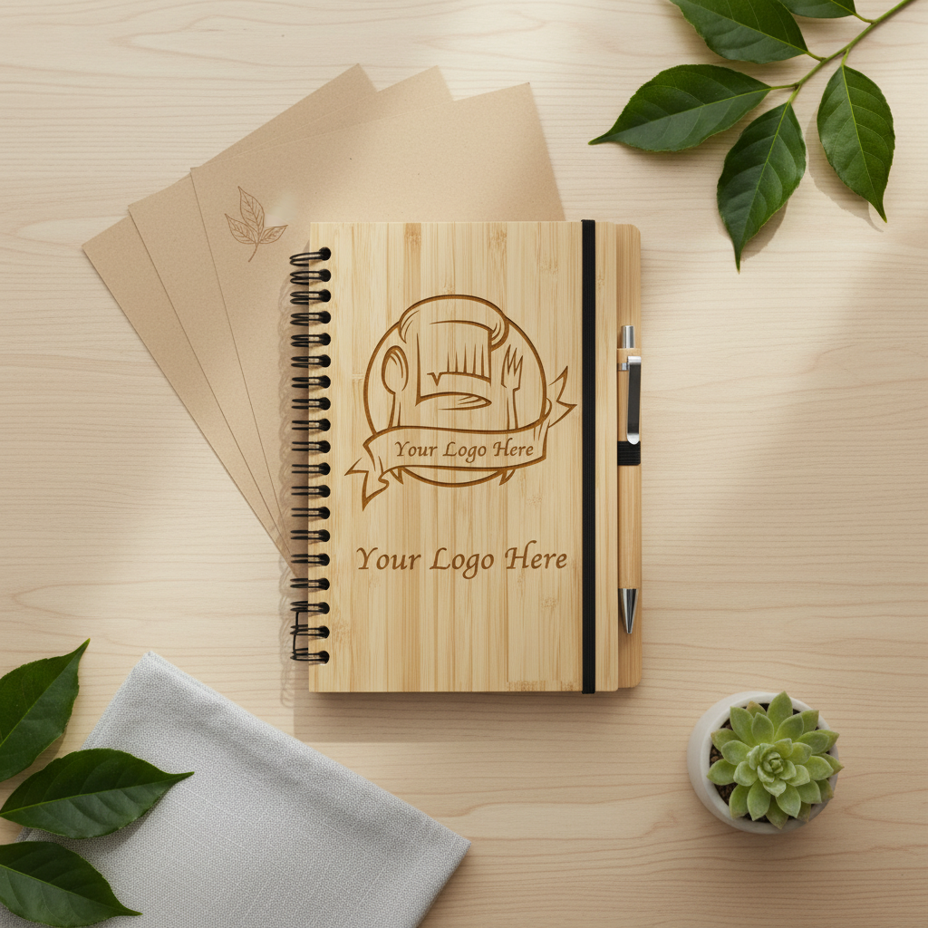 Bamboo Notebook Flat Lay