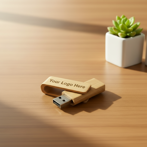 Bamboo USB Flat Lay