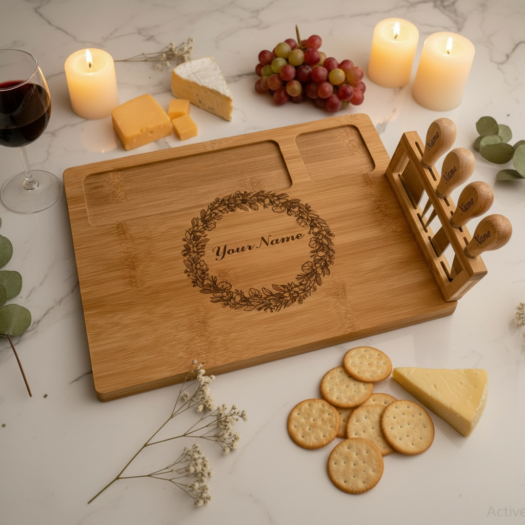Charcuterie Board Flat Lay Floral