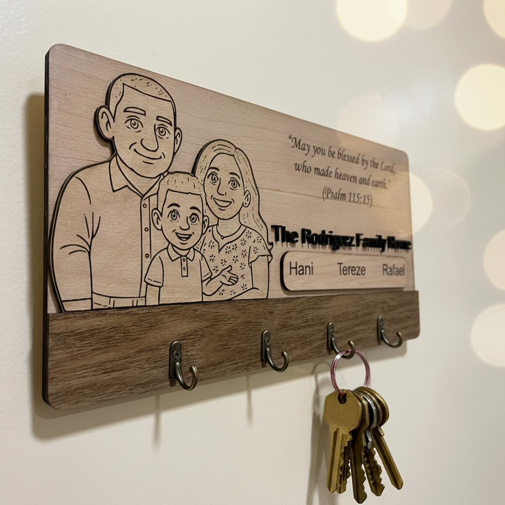 Family Keychain Holder - Close Up Detail