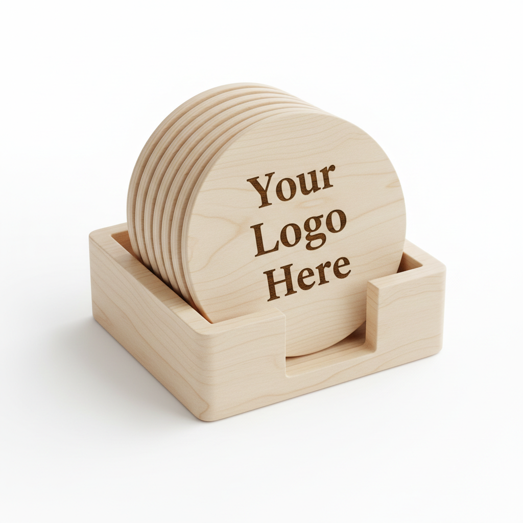 Your Logo Here Coaster Mockup